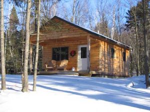 winter cabin at Sterling Ridge in Vermont