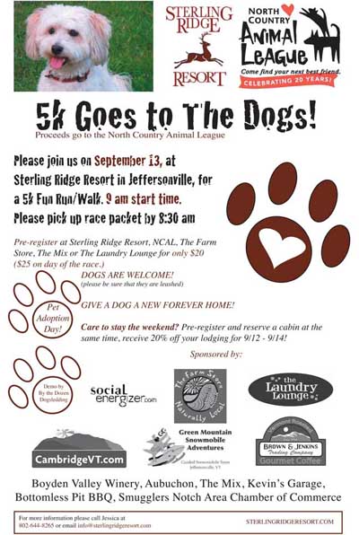 5K Goes to the Dogs Flyer - Sterling Ridge
