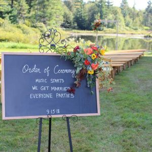 Outdoor Wedding ceremony set up at Sterling Ridge Resort