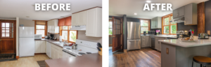 before and after pond house kitchen renovation sterling ridge