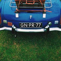 blue british car